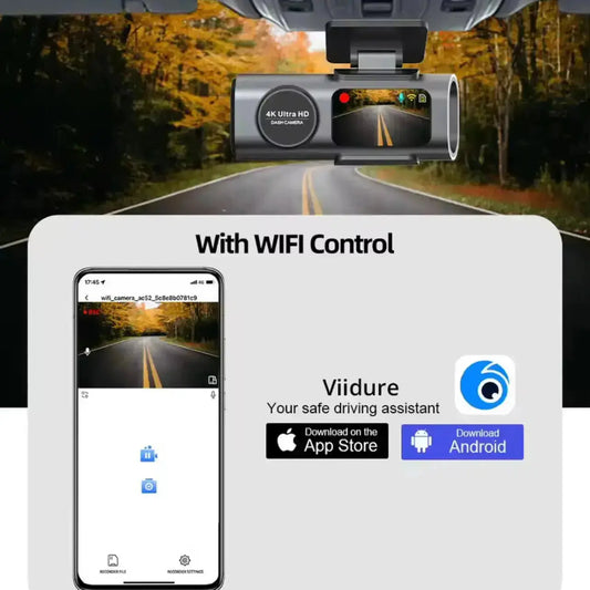 dashcam 4K 24H24 + 1 camera cable 10M WIFI/GPS dashprocam